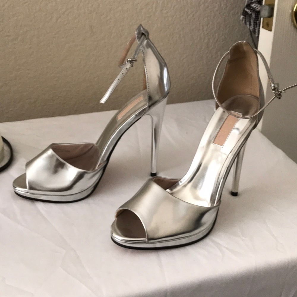 Metallic silver TopShop heels